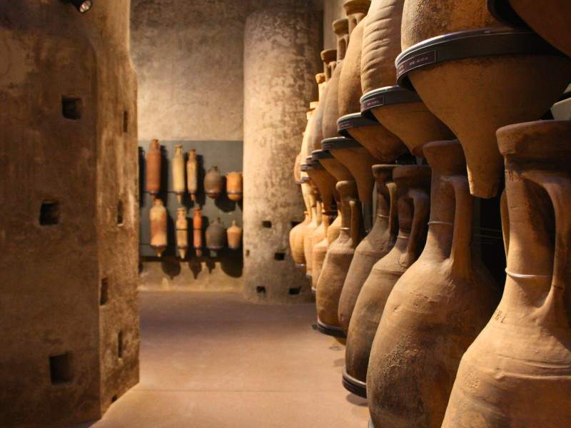 Pottery inside the Museum of the Imperial Forums of Trajan's Market in Rome