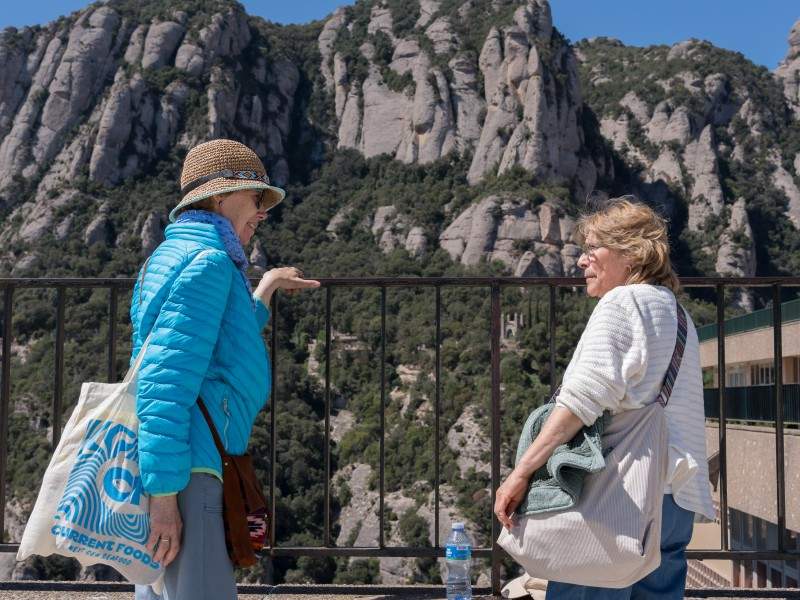 Montserrat mountain with monastery view 