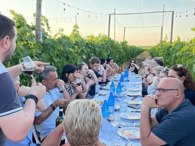 People tasting wine in Chianti