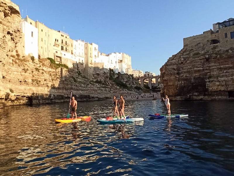 stand up paddling in cove