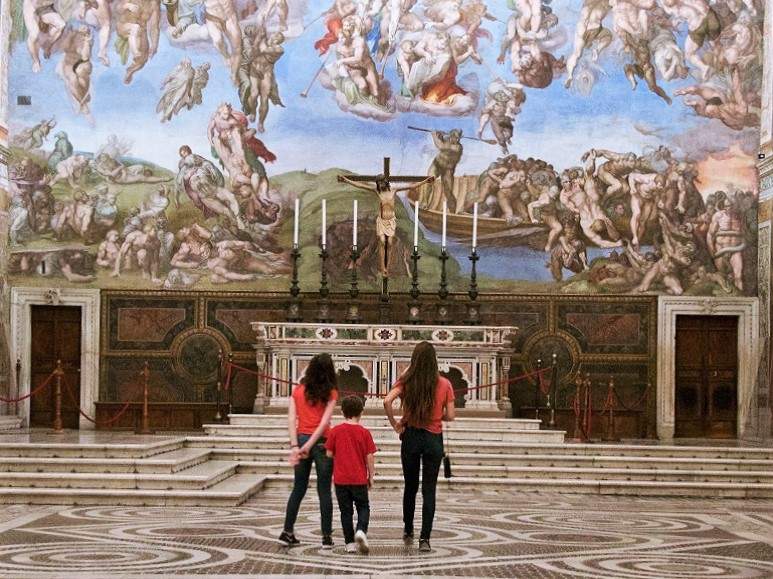 family in sistine chapel