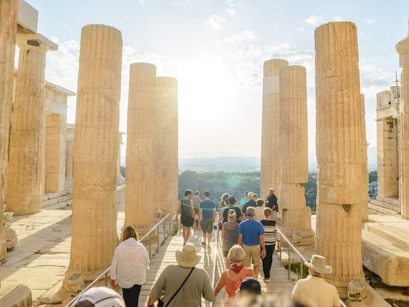 people inside acropolis