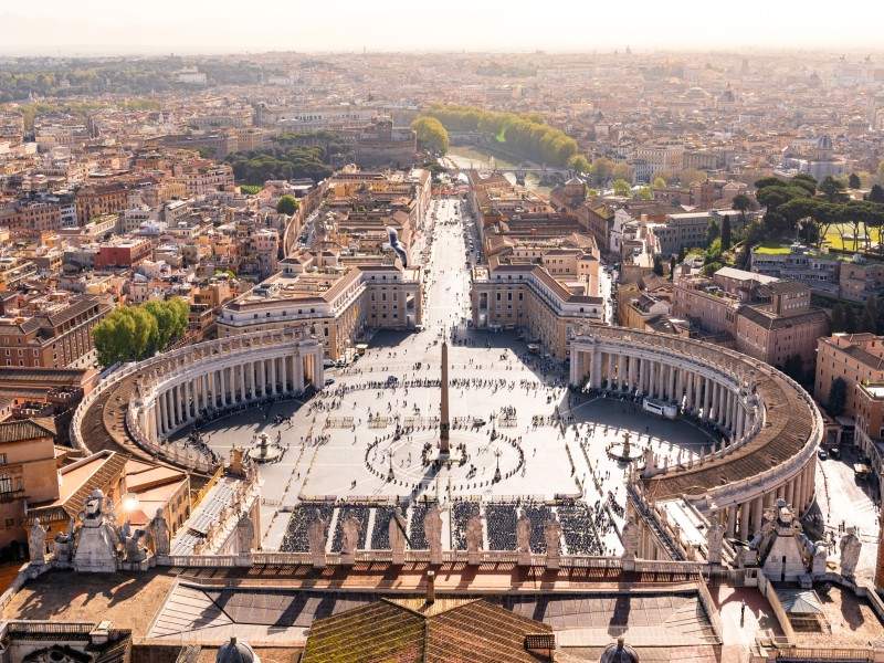 An aerial image of the Vatican.