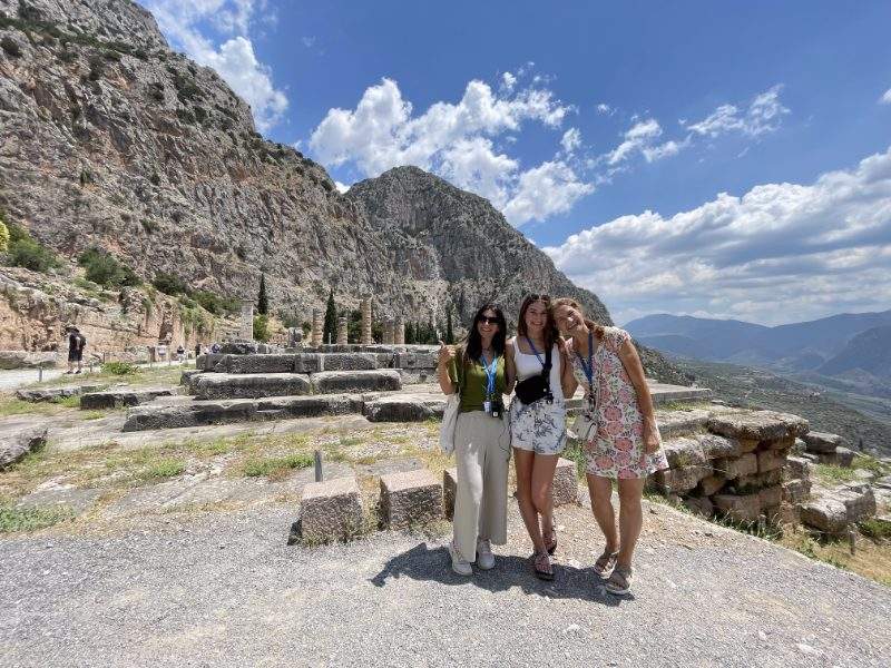 Friends at Delphi Archaeological Site