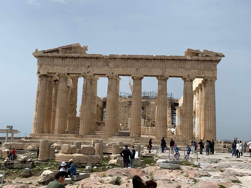 the parthenon from a distance