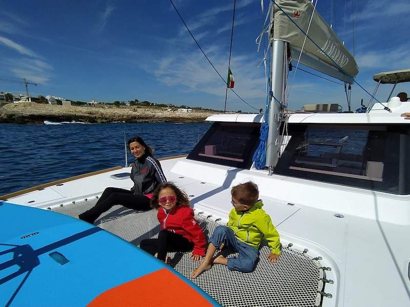 kids on boat