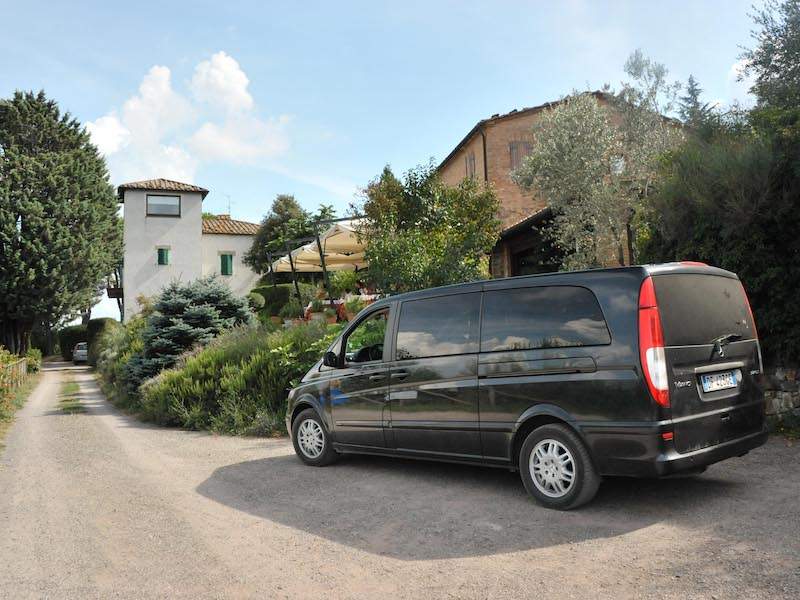 Mercedes van in front of winery