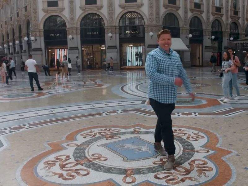man inside the Galleria Vittorio Emanuele II