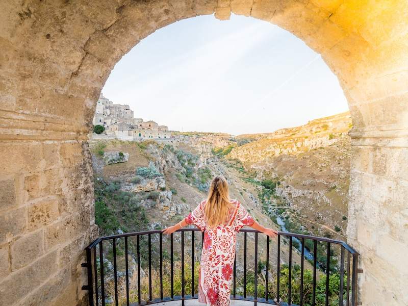 Lady looking over Matera