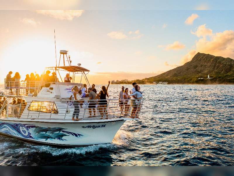 People having fun on the boat