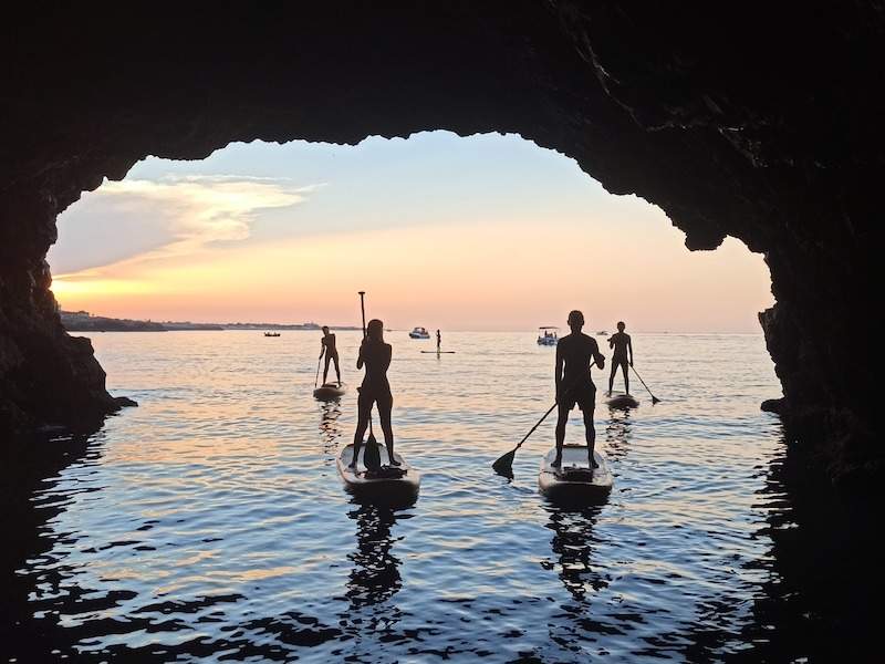 Paddling through caves