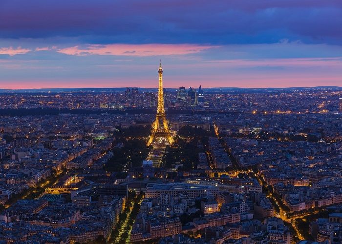 Eiffel Tower at night, Paris, France