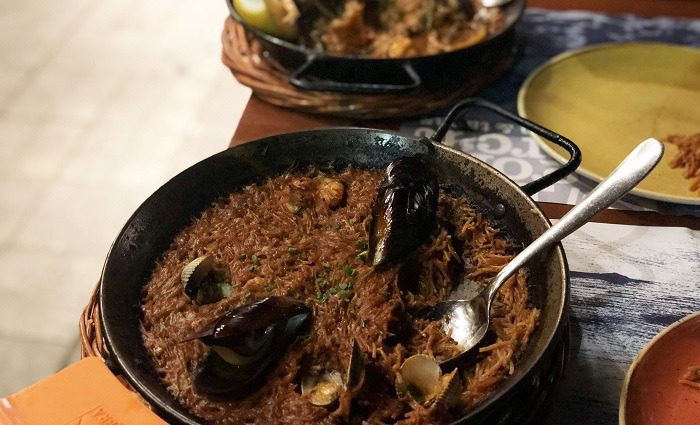 Paella dish at Xiringuito Escribà in Barcelona