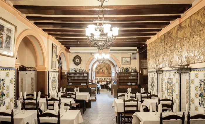 Interior of Restaurant Can Culleretes in Barcelona