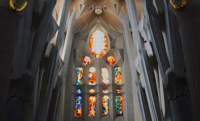 Stained Glass Windows in Sagrada Familia Barcelona