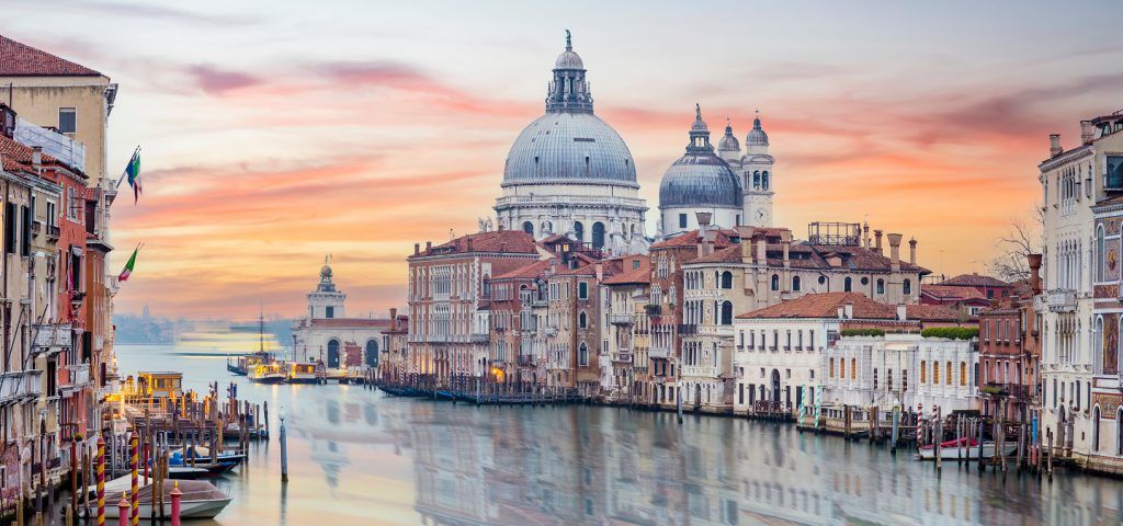 Venice Canal at sunset.