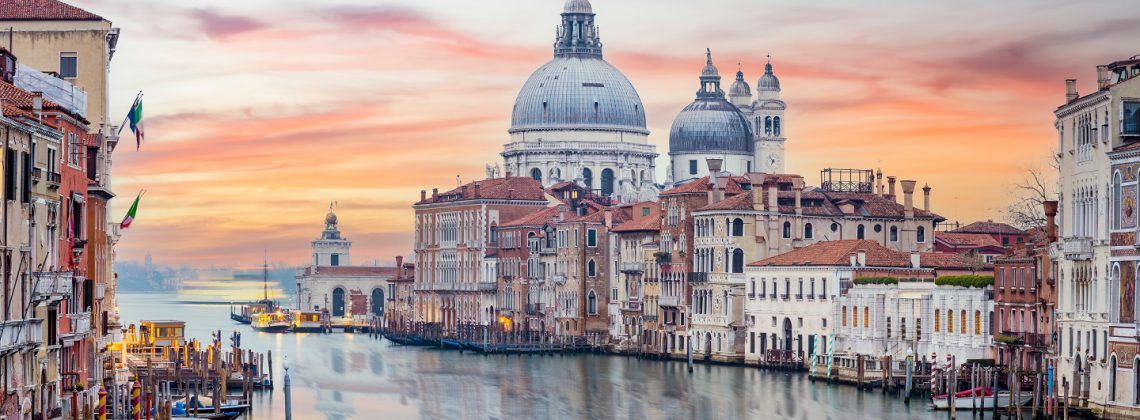 Venice Canal at sunset.