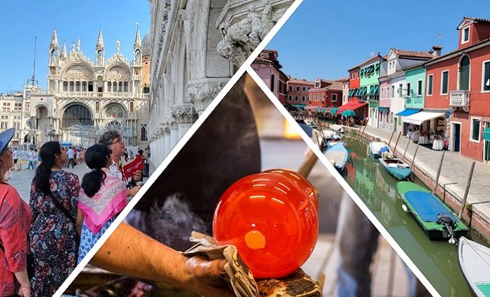 Collage of our Venice tours that make a trip to Murano and Burano worth it.
