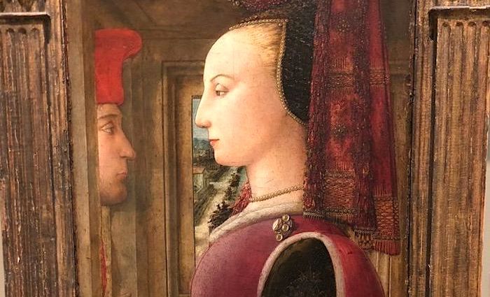 Portrait of a Woman with a Man at a Casement by Fra Filippo Lippi