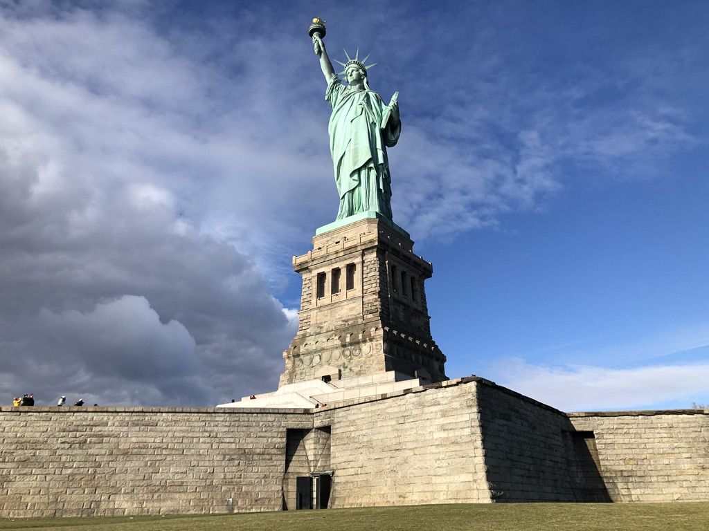 The copper Statue of Liberty as it first appeared in New York in