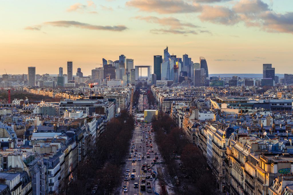 Attraction in paris View from Arch de Triomph