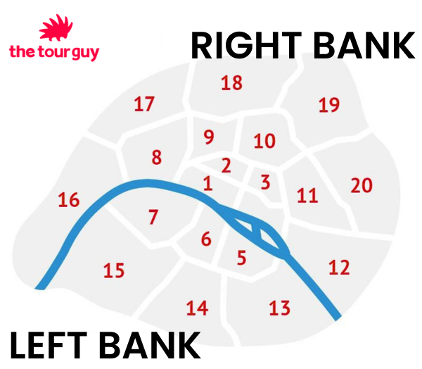 right bank and left bank arrondissements map