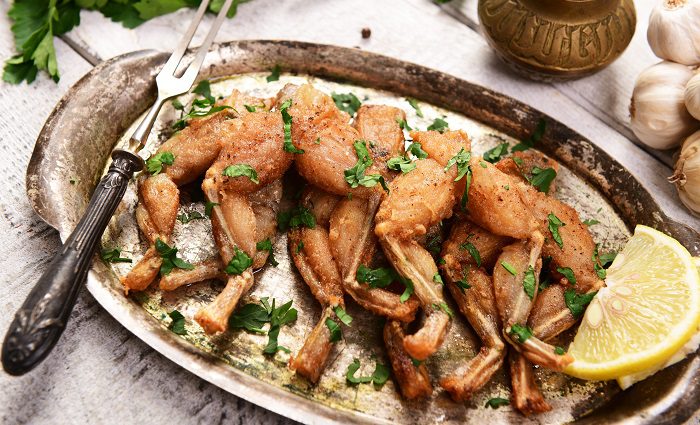 plate of Baked Frog Legs