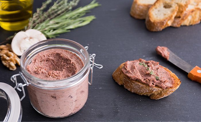 foie gras in a jar with some bread