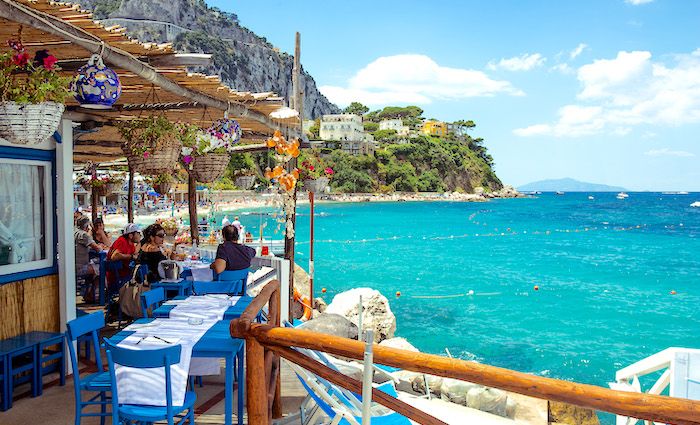 Capri, Italy is a beautiful island with stunning coastal scenery