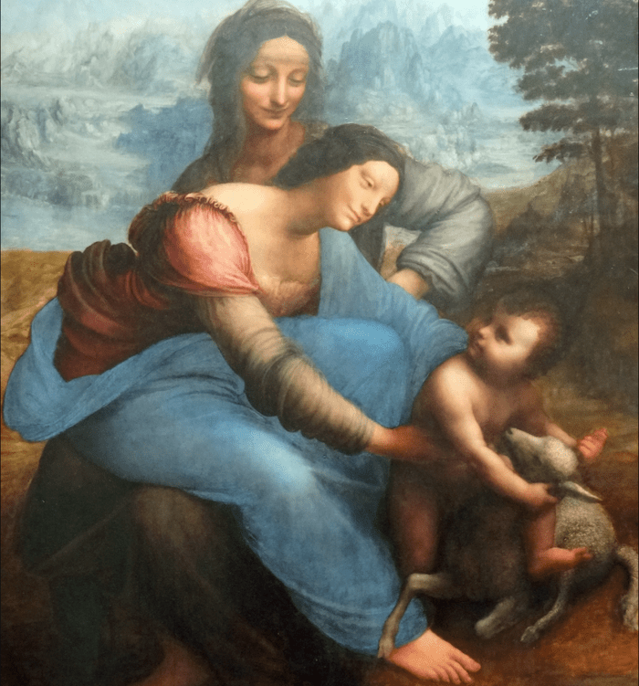 St Anne, Mary, Jesus, & Lamb Wikimedia Commons Louvre 700 x  751