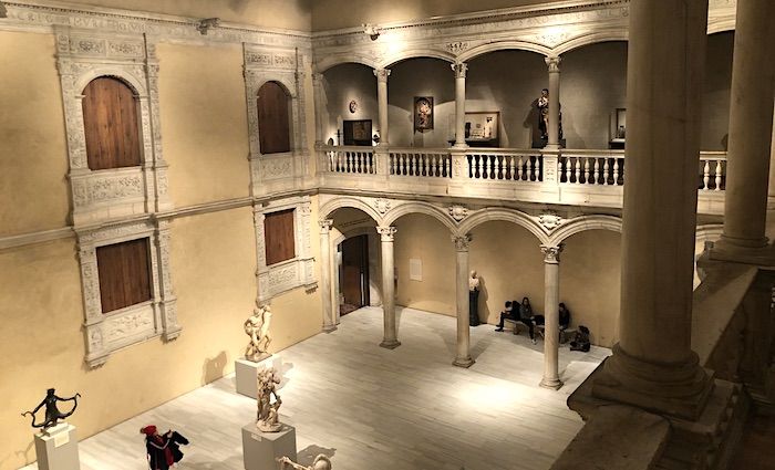 Interior view of a gallery in the Met Museum in NYC.