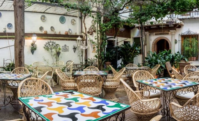 Typical Andalusian patio at hotel near the Alhambra