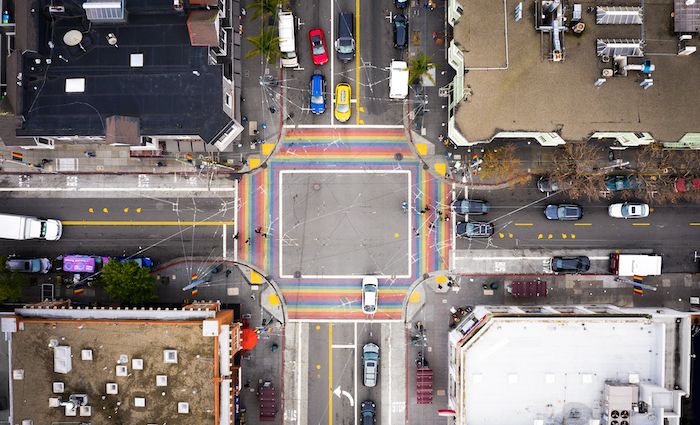 Arial View Of Castro Street in San Francisco