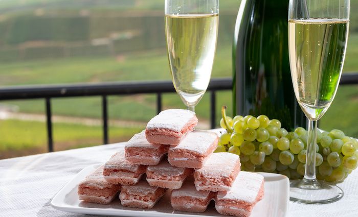 Pink Biscuit of Reims Champagne Vineyard