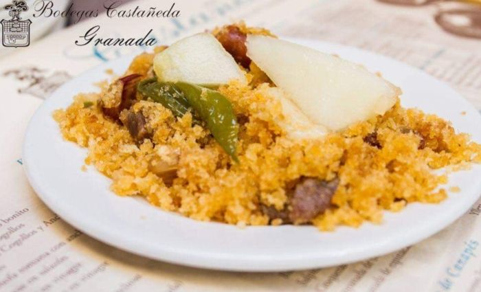 Migas de Graná is a dish that is a cousin of Moroccan couscous 