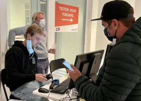 Brandon getting a COVID test in Amsterdam
