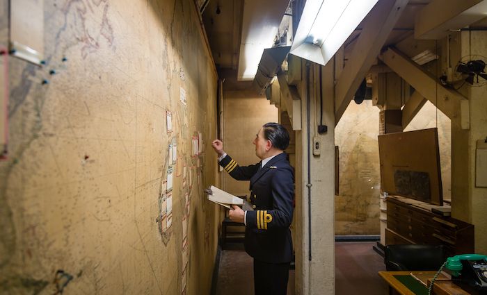 Exhibit in the Map Room of the Churchill War Rooms in London.