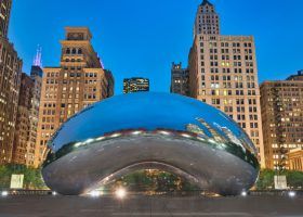 Chicago bean at night