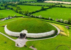Aerial view of the Newgrange monument.