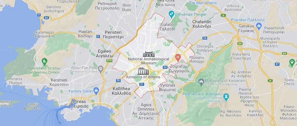 Athens City Center Map 