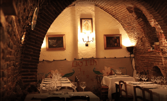 Botín near to the Royal Palace, central Madrid, best for traditional Spanish cuisine