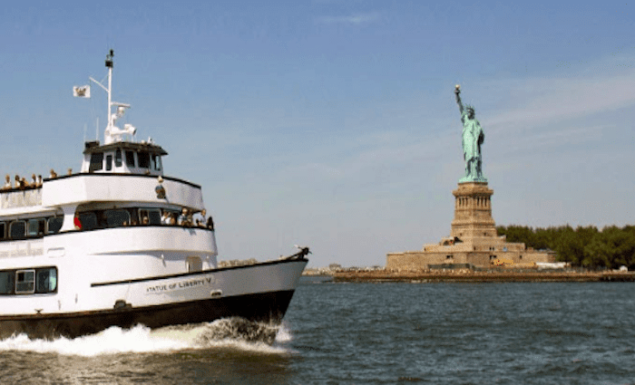 Ferry headed to the Statue of Liberty in NYC