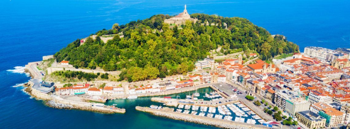 Aerial view of San Sebastian Spain.