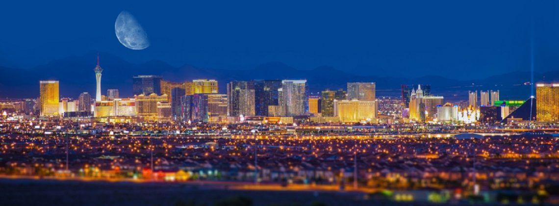 Skyline of Las Vegas during the night.