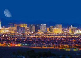 Skyline of Las Vegas during the night.
