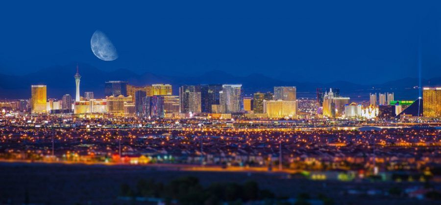 Skyline of Las Vegas during the night.