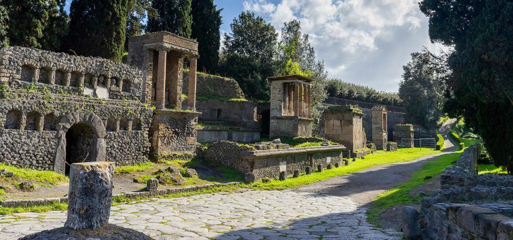 The Necropolis of Porta Noceta in Pompeii.