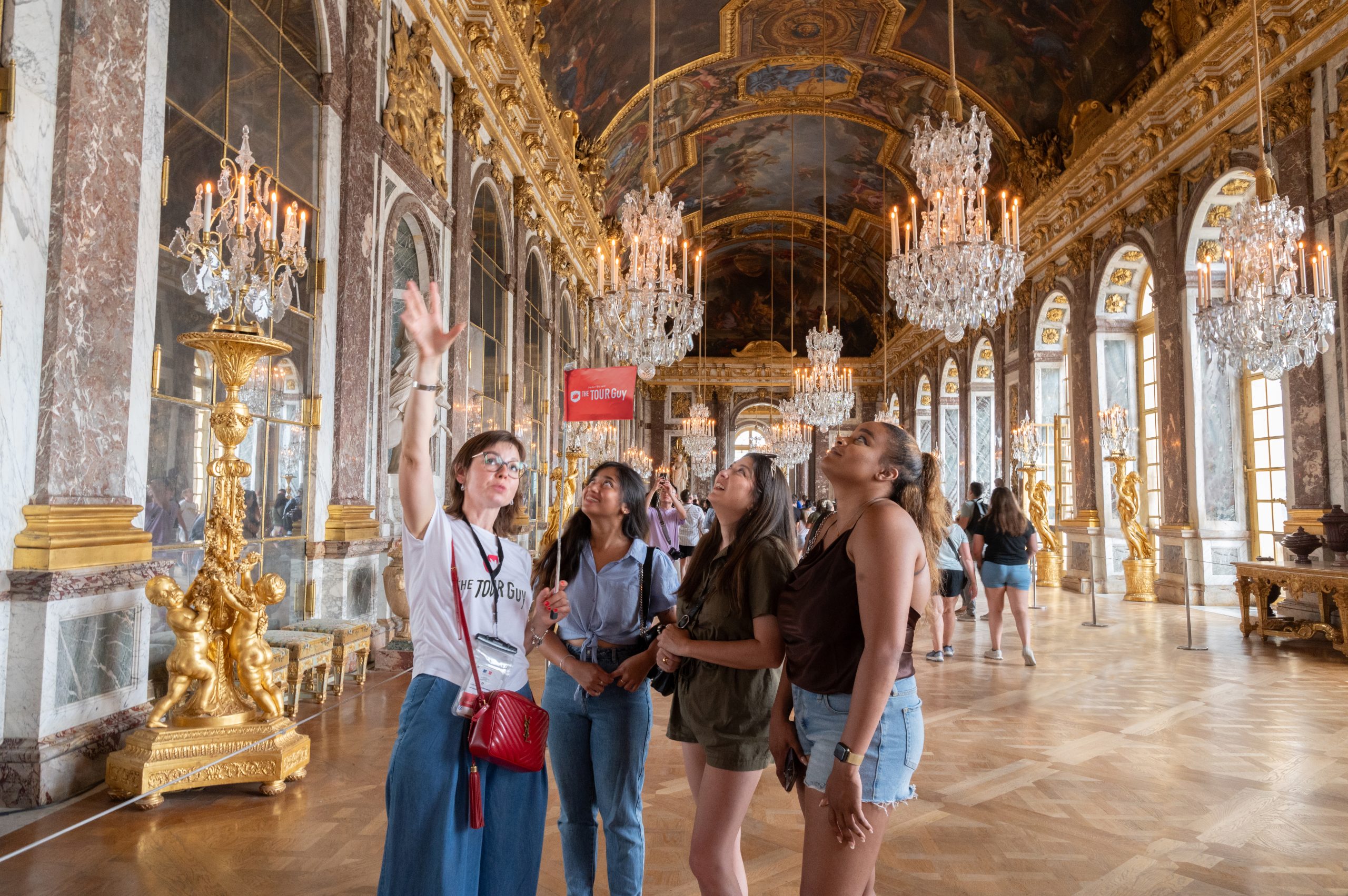 A tour group in Versailles