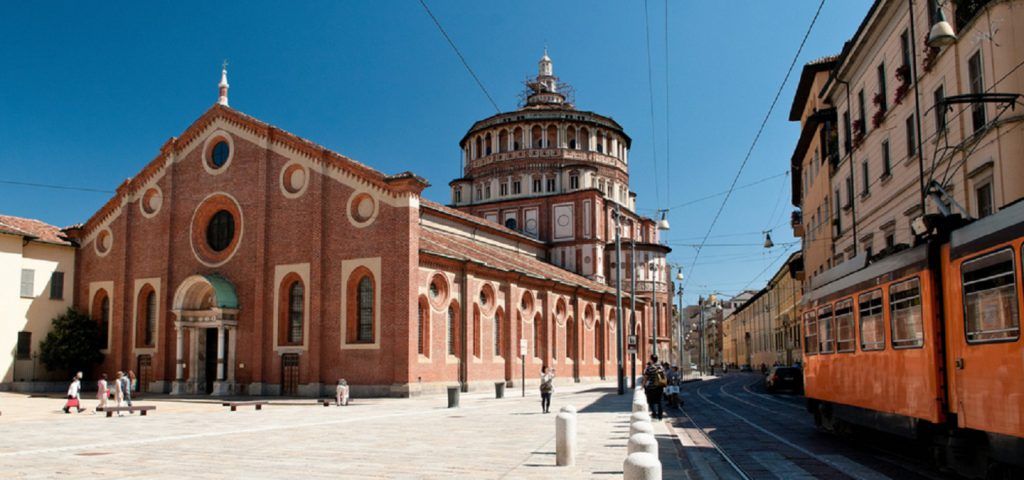 Exterior of Santa Maria Delle Grazie church in the day