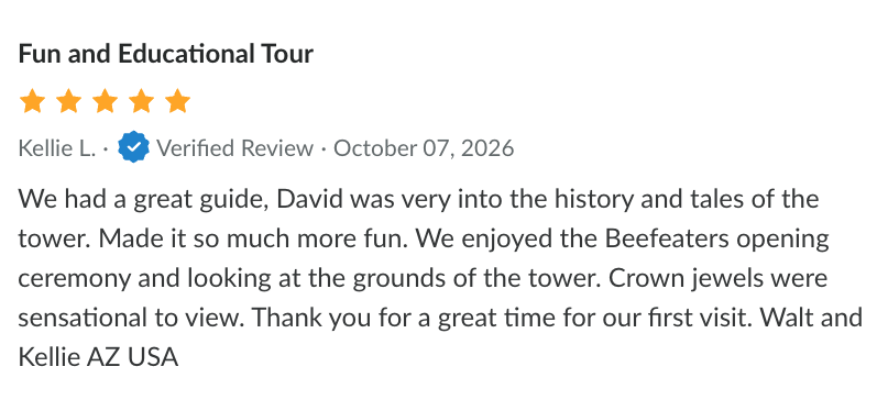 Guest review of the Pre-Opening Tower of London Tour